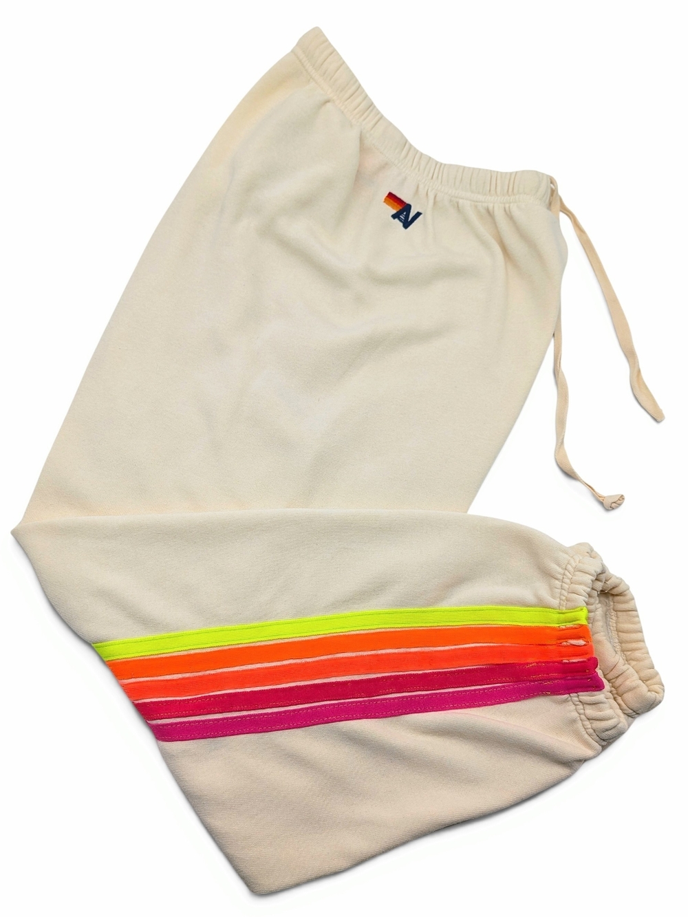 Aviator Nation 5 Stripe Vintage White Neon Stripes SET L/XL - Picture 11 of 12